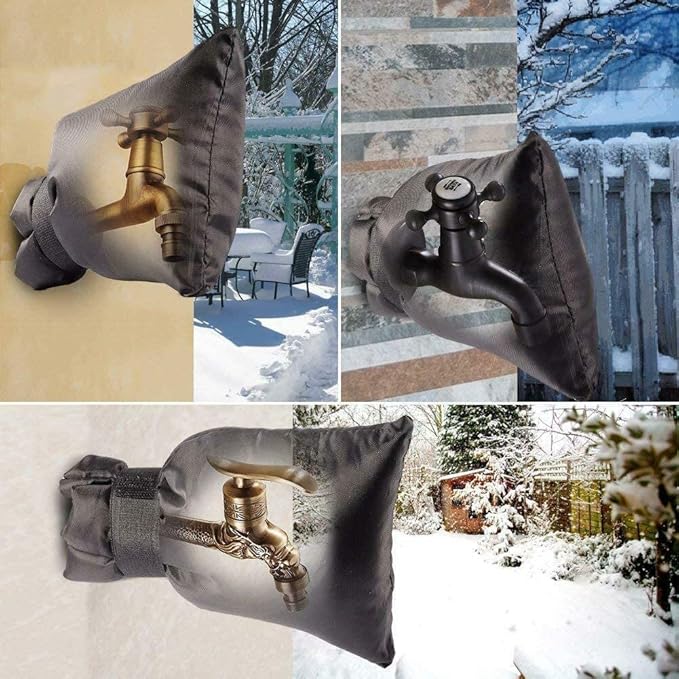 Outdoor Faucet Covers for Winter, 15 Pack Pro 6.7" W x 8.3" H Outdoor spigot covers winter insulated Freeze Protection hose bib cover Backflow Reusable Waterproof Insulated,Black