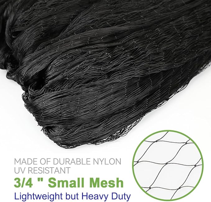 OGORI 25' x 25' Bird Netting Heavy Duty Nylon 3/4" Mesh Garden Netting Protect Fruit Trees, Plants and Vegetables