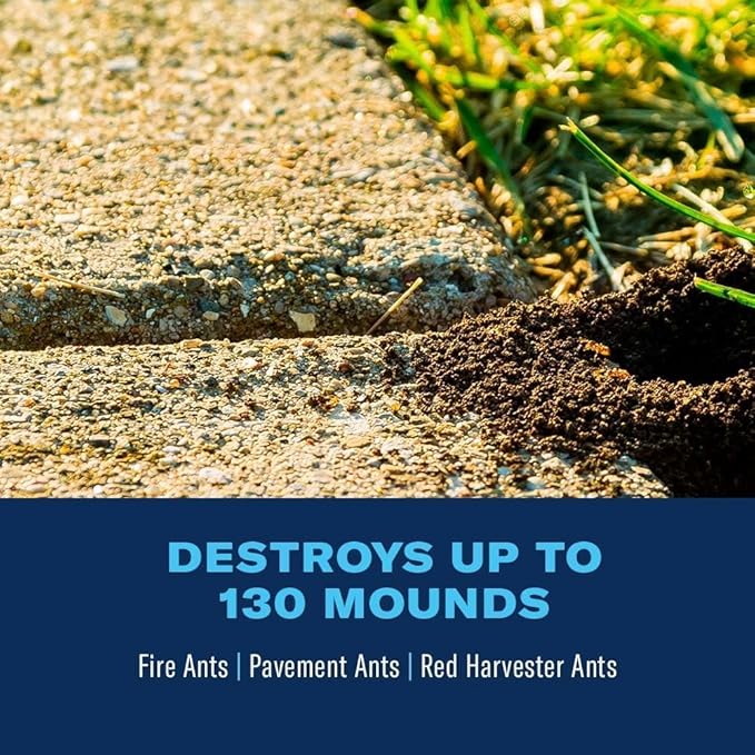 BioAdvanced Fire Ant Killer Dust - Kills the Queen - Destroys Up to 195 Mounds - Outdoor Ant Powder Killer - 1.5 lb Bottle