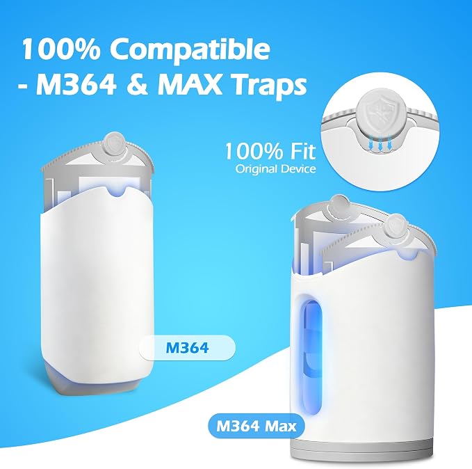 5 Pack Refill Cartridge Compatible with Flying Insect Trap M364 & Max,Replacement 100% Fit