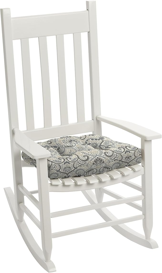 Arden Selections Rocking Chair Cushion, 21 x 21, Rain-Proof, Fade Resistant, Cushion for Rocking and Outdoor Chairs 18 x 20, Neutral Aurora Damask (Pack of 4)
