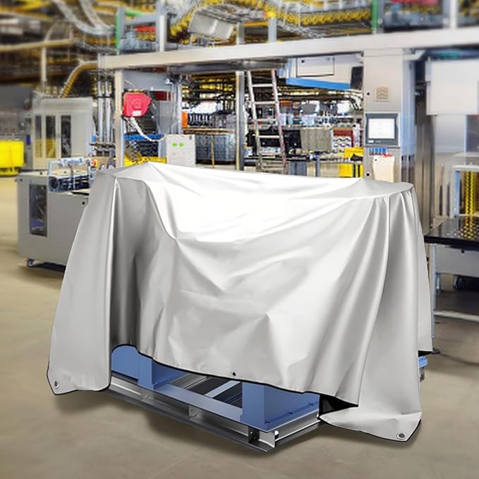 Jumbo Machine Cover - Breathable, Rust Preventing, Water & Dust Proof, Tear Resistant Silver (Silver+Black, 57.87*38.58)
