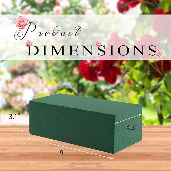 Toopify 6 Pcs Floral Foam, Wet and Dry Floral Foam Blocks Flower Arrangement Kit for Fresh or Silk Artificial Flowers (Green, 9" L x 3.1" W x 4.3" H)