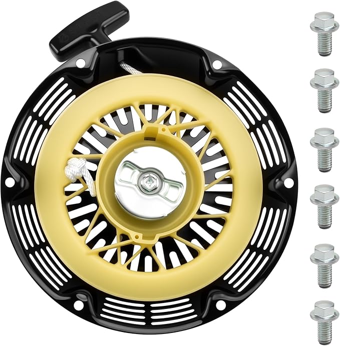 Recoil Starter Assembly with Pull Cord Compatible with Ryobi RY905500 Generator 6500 5500 7000 8000 Watt 389cc 420cc