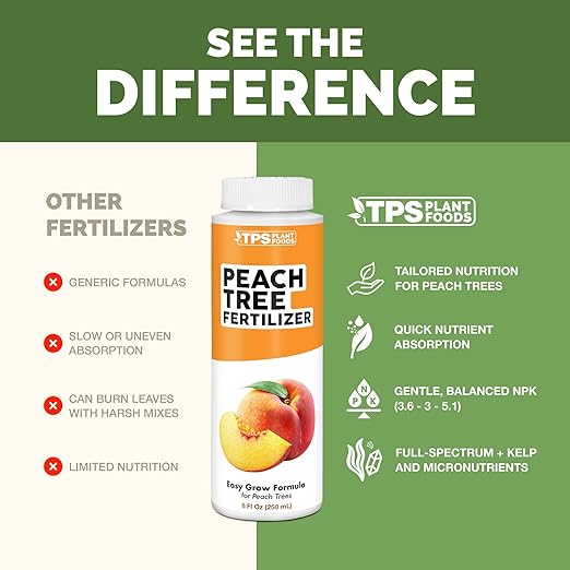 Peach Tree Fertilizer – Liquid Peach Tree Plant Food for Healthy Growth & Fruit Production, 32 oz
