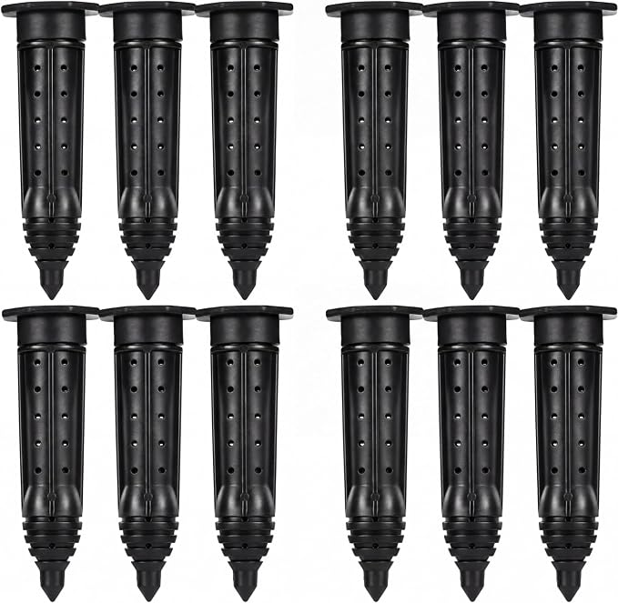 Junkin 12 Pack Tree Watering Stake Large UV Protected ABS Plastic Deep Root Irrigation Spike for Garden Shrubs Bushes Shrubs Flowers Fruits Vegetables Potted Plants (8 Inch)