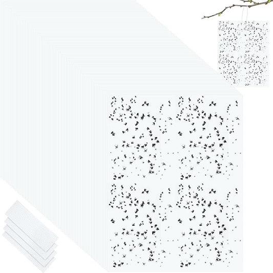 Qualirey 100 Pcs 6 x 8 Inch Sticky Traps for Plant Double Sided Sticky Trap for Gnats with Twist Ties Fly Traps for Fruit Insect Fungus Bugs Indoor Outdoor (White)