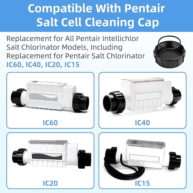 520670 The Exact Acid Washing Kit Compatible with Pentair Intellichlor Salt Chlorinator Models, Salt Cell Cleaning Cap fit for Pentair Salt Chlorinator IC60, IC40, IC20, IC15