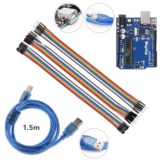 Upgrade Automatic Irrigation DIY Kit Self Watering System for Garden Plant, Development Board + 4pcs Soil Moisture Sensor + 4 Channel Relay + 4pcs Water Pump + 5M Vinyl Tubing + Jumper Wire