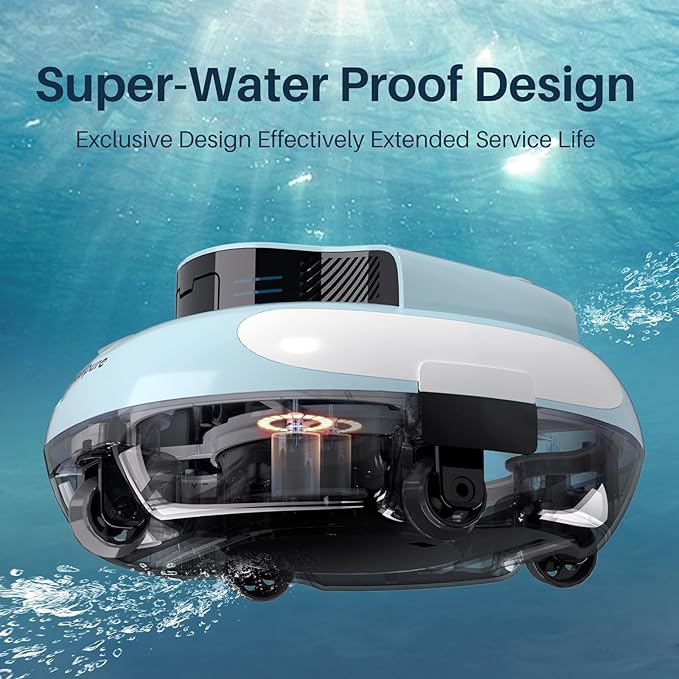 Cordless Powerful Pool Vacuum (Dual Motors) 5000mAh Battery, 120 Minutes Runtime for Flat Pools Up to 1000 Sq.Ft (Blue)