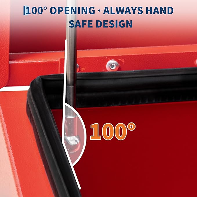 Heavy Duty Steel Truck Toolbox – 76x38x38cm – Gas Shock Lid – t-Handle Lock – Weatherproof Rubber Seal – Secure Underbody Storage Chest – Fits Pickup, Truck Bed, RV, Trailer