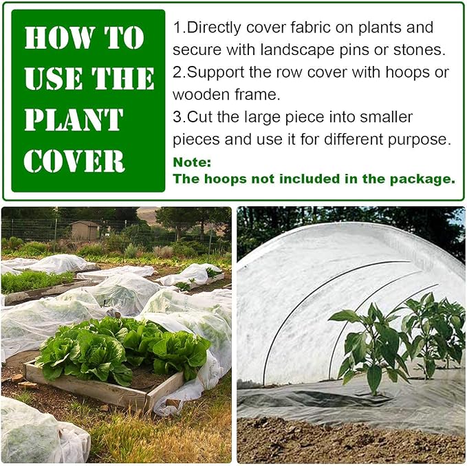 10ftx33ft Garden Netting with Plant Covers Frost Protections Row Floating Covers for Veggie Garden