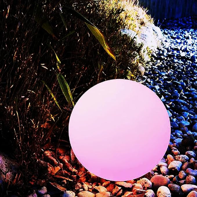 Mr.Go 10-Inch Solar Globe Light Outdoor, Solar Powered Ball Light with Remote/Button Control, Dimmable LED Glowing Orb with 16 Colors & 4 Modes for Garden Patio Yard Pathway Landscape Lighting
