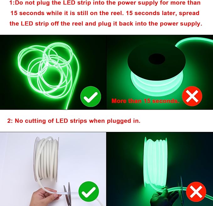 BENLUN AC 110V COB LED Strip Lights Outdoor Waterproof 65.6ft, Green Super Bright 200W LED Rope Light, IP65 Flexible Cuttable, for Bedroom Garden Commercial House Gaming Room Decor