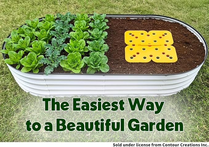 Seed and Seedling Spacer Tool for Garden // Square Foot Gardening Seed Template for Organized Plants, Vegetables & Fruits // Spacing Tool Kit for Planting (Yellow)