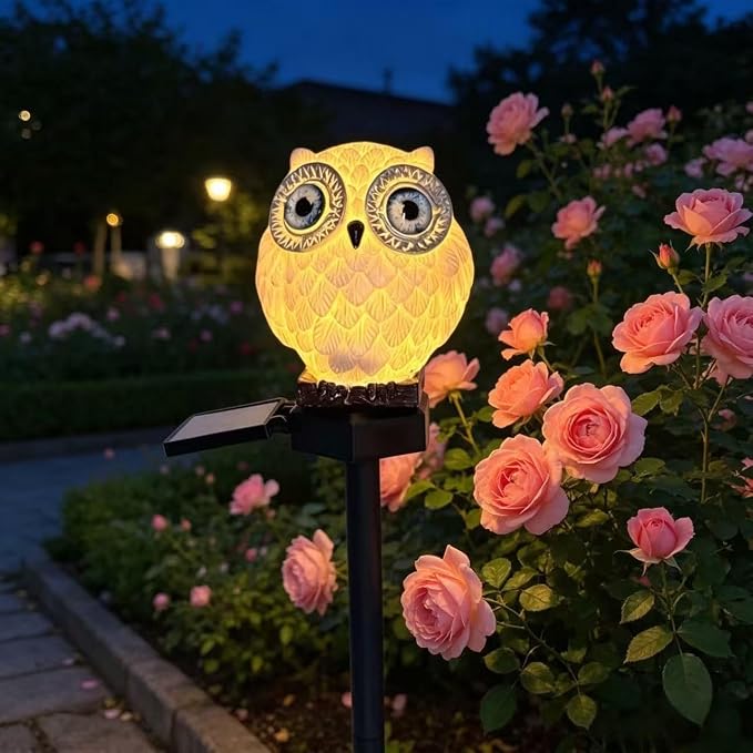 Solar Garden Lights Outdoor Waterproof，Cute owl-Shaped Decorative Lamp for Balcony, Terrace, Lawn, Garden, Courtyard.
