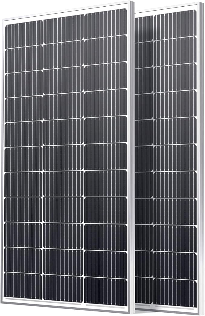 200W Solar Panel, 2Pcs 100 Watt Solar Panel with High-Output Design,High Efficiency Monocrystalline PV Module,RV Essentials,Ideal for 12V/24V System,RV,Rooftop,Home,Off-Grid
