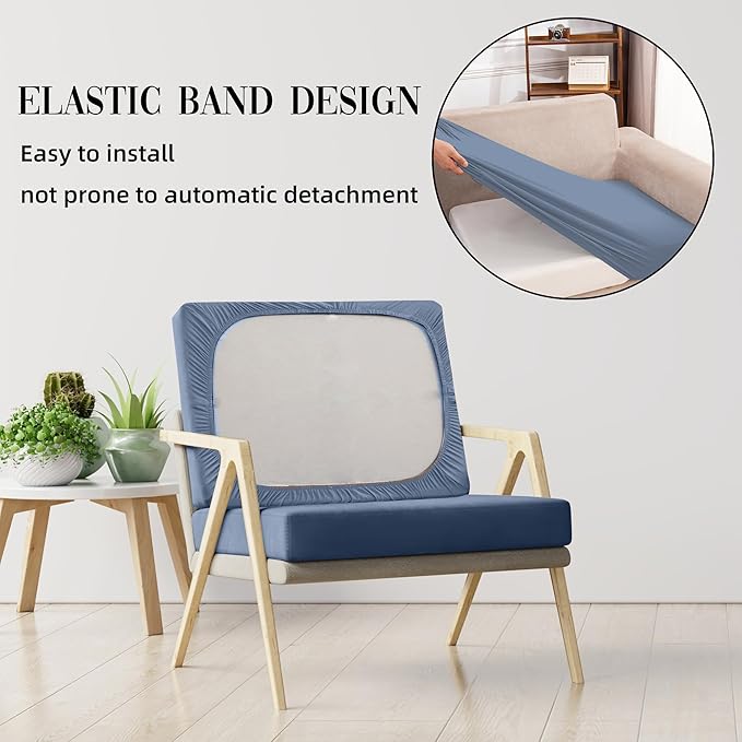 Outdoor Cushion Covers Set,8PCS Patio Furniture Couch Seat Slipcovers, Replacement for Sofa Sectional Chair(Cover，Only)