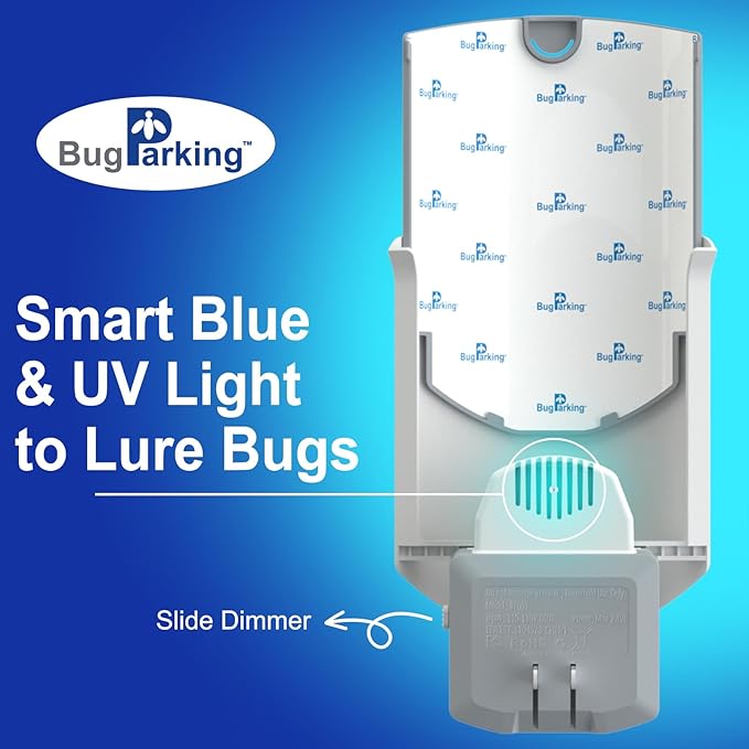 Flying Insect Trap, Plug-in UV Light for Gnats, Fruit Flies and Houseflies, Silent Sticky Catcher for Indoor Use, 1 Device & 3 Refills