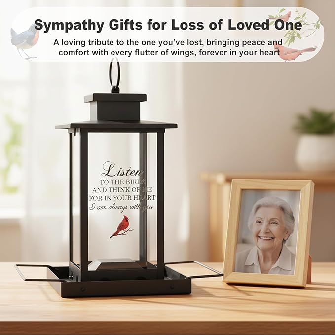 Urllinz Memorial Bird Feeders for Outdoors, Sympathy Gifts for Loss of Loved One Dad Mom, Remembrance Condolences Bereavement Memorial Gift Idea, Funeral Condolence in Loving Memory