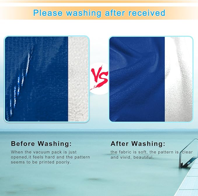 Lounge Chair Towel Cover, Beach Chair Covers (Pack of 2), Chaise Lounge Cover with 3 Pockets for Pool Beach Garden Courtyard Outdoor Trips, 85 x30 in, Striped Dark Blue
