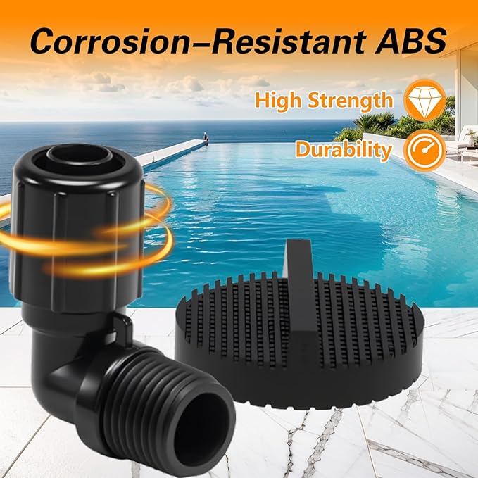 Pool Chlorinator Parts, 1/2" NPT Tube Connector, 5/8" OD Tube, Screen and O-Rings Compatible with Pentair Rainbow Auto Feeder/Chlorinator 320 322 Replace#: R172272 R172091 R172009 R172255