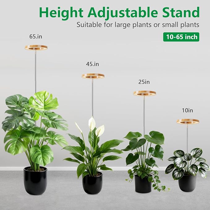 3 Packs Grow Lights for Indoor Plants,Plant Grow Light,80 LEDs Full Spectrum Plant Lights for Indoor Growing with 6/12/16H Timer-WG3