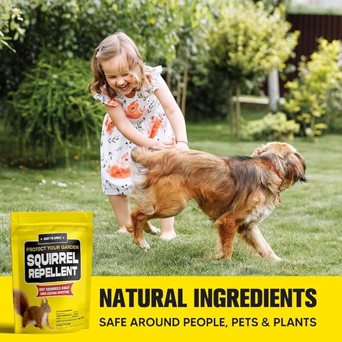 Squirrel Repellent Outdoor, Chipmunk Repellent Outdoor, Keep Squirrels Out of Potted Plants, Squirrels Repellant for Garden, Each Bag Works Up to 60 Days, Safe for People, Pets, and Plants - 8P