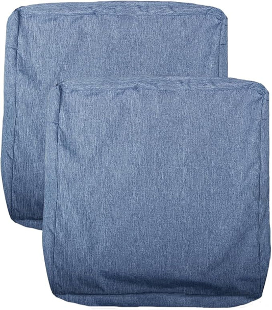 Patio Seat Cushion Covers,Washable Slip Covers Replacement,Waterproof Outdoor Furniture Chair Cushion Pillow Seat Cover for Couch,Garden,Sofa,Denim Blue,22"×22"×4"(2 Covers Only)