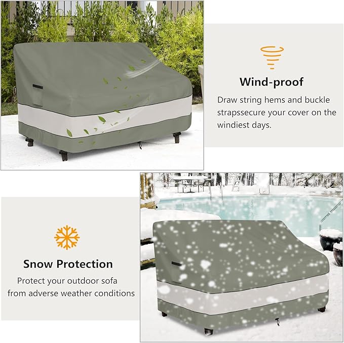 Outdoor Sofa Cover,Patio Loveseat Cover,3-Seater Bench Cover,Waterproof Heavy Duty Patio Furniture Covers,76W x 32.5D x 33H Inches