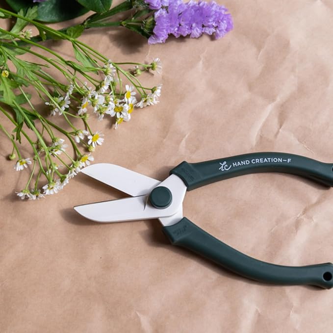 Ikebana Flower Scissors by SAKAGEN – Made in JAPAN, Lightweight & Ergonomic Floral Shears for Ikebana & Flower Arranging Hand Creation F165 (Moss Green)
