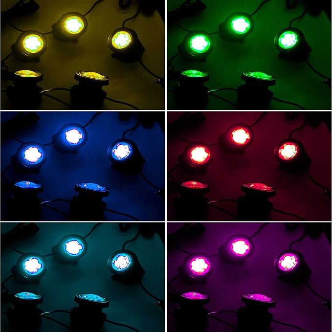 T-SUN Solar Pond Lights, 3-in-1 Color Changing Submersible Pond Lights, IP68 Waterproof Underwater Fountain Light for Garden, Pond, Pool Decoration
