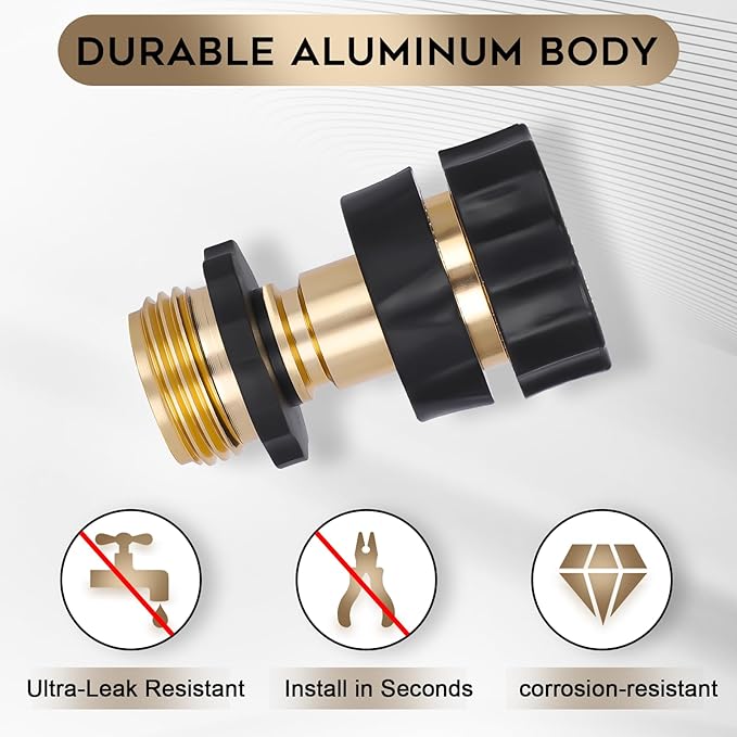 Dalmbox Garden Hose Quick Connector, 3/4" Male and Female Quick Release Garden Hose Connect Fittings With 4 Rubber Washers,4 sets