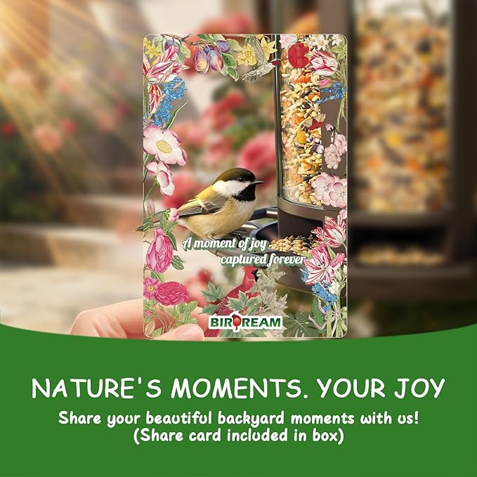 Birdream Bird Feeders for Outdoor Hanging, Assembly Required, 1-Min Easy Setup, Charming Castle Design, Attracting Cardinals Chickadees Goldfinches & Sparrows - Brown