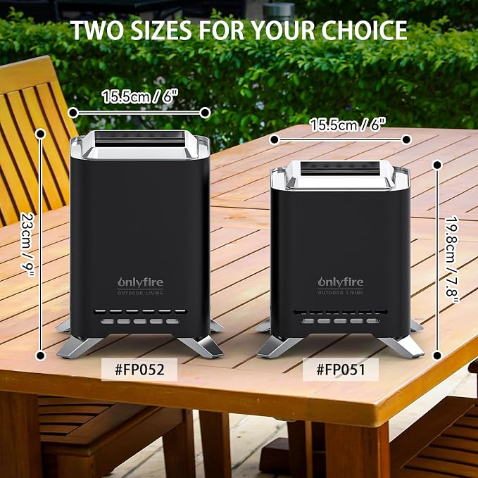 2-in-1 Smokeless Fire Pit with Pot Bracket & Carry Bag, Portable Camping Stove, Wood Burning Mini Tabletop Fireplace for Patio Backyard RV Tailgating, Black 9", #FP052