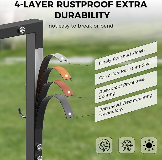 Garden Hose Holder Holds 2 * 160Ft Hoses, Heavy-Duty Freestanding Water Hose Holder with 4 Spikes, Rustproof Hose Stand Hose Hanger Storage Hose Rack for Outside, Yard, Lawn, Farm