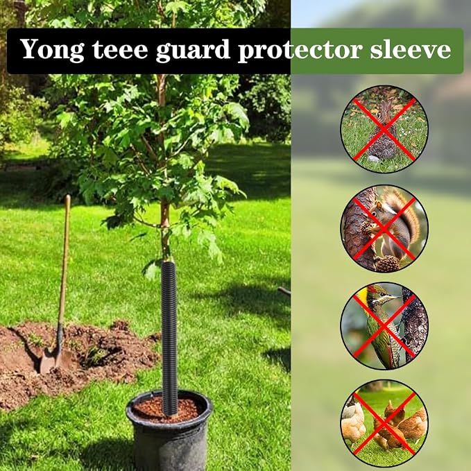 GRETJOB 24 Pcs Tree Trunk Protector Guard, 2 Size Sapling Tree Protector from Deer, Tree Bark Protectors Guard Tube Wraps to Protect Bark, Sapling from Rodents, Mowers, Animals (15.7 x 2, 15.7 x 1.6)