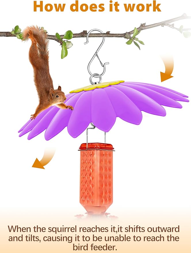 10.5 inch Rain Guard for Bird Feeder,Hummingbird Feeder Shade Dome Cover,Umbrella Cover for Bird House for Outdoor,Squirrel Baffle(Purple) 2 Pack