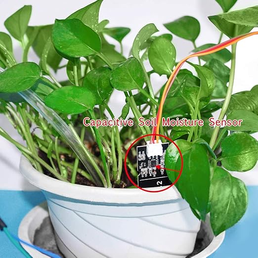 Upgrade Automatic Irrigation DIY Kit Self Watering System for Garden Plant, Development Board + 4pcs Soil Moisture Sensor + 4 Channel Relay + 4pcs Water Pump + 5M Vinyl Tubing + Jumper Wire