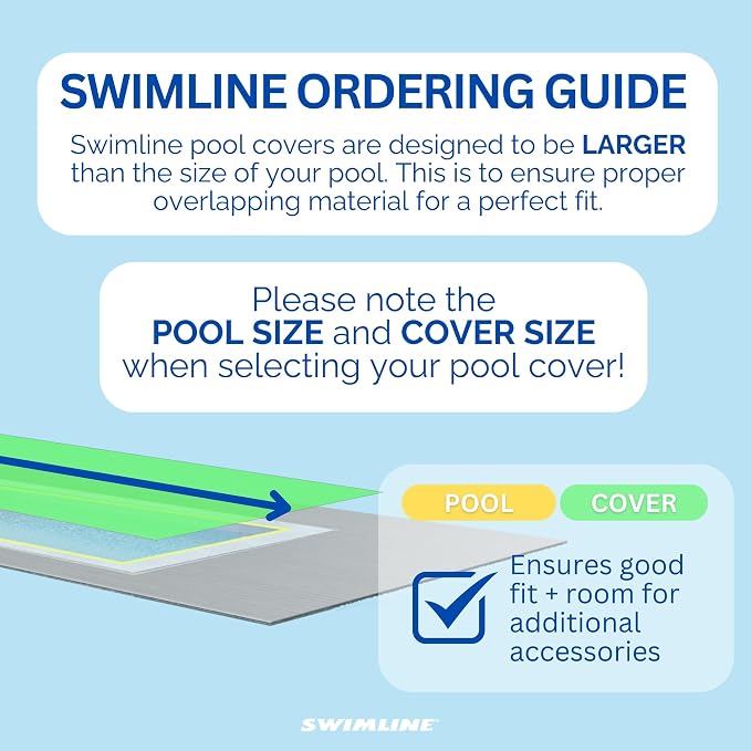SWIMLINE HYDROTOOLS Supreme Guard Heavy Duty Winter Pool Cover for Inground Swimming Pools | for 25 X 45 FT Rectangle Pools | 30 X 50 FT Cover Size | Green/Black | Water Tube Sleeves | CO123050R