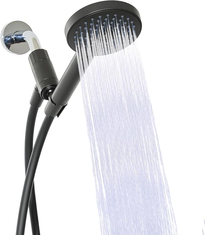 Sproos - Handheld Shower Head, High Pressure, 3 Spray Functions Plus Pause, Extra Long 70 Inch Hose - Eco-friendly Materials - Easy DIY Installation - High Pressure Performance - Black