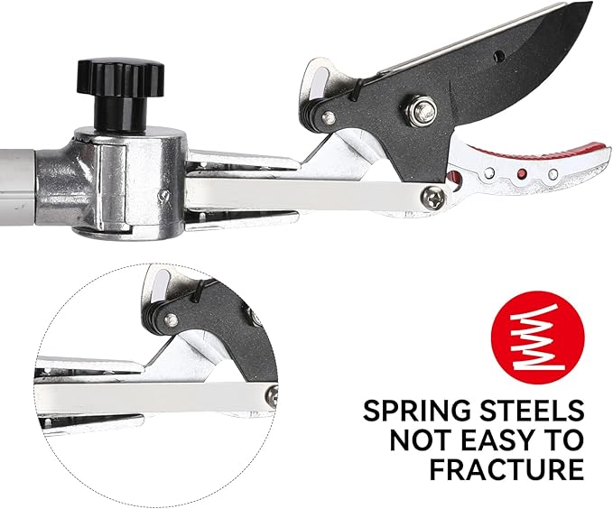 LeafLux Extendable Tree Cutter, 3.67-5.45 FT Telescopic Pole Pruner, Lightweight Aluminum Handle, Teflon-Coated Blade, Cuts Up to 1/2 Inch, Ideal for Fruit Picking & Tree Branch Cutting | LFX101