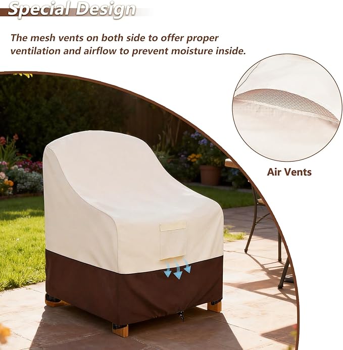 Outdoor Swivel Chair Covers 4 Pack,600D Heavy Duty Waterproof Patio Rocking Chairs Cover,Outdoor Furniture Covers for All Weather Protection.35 W x 37" D x 36" H
