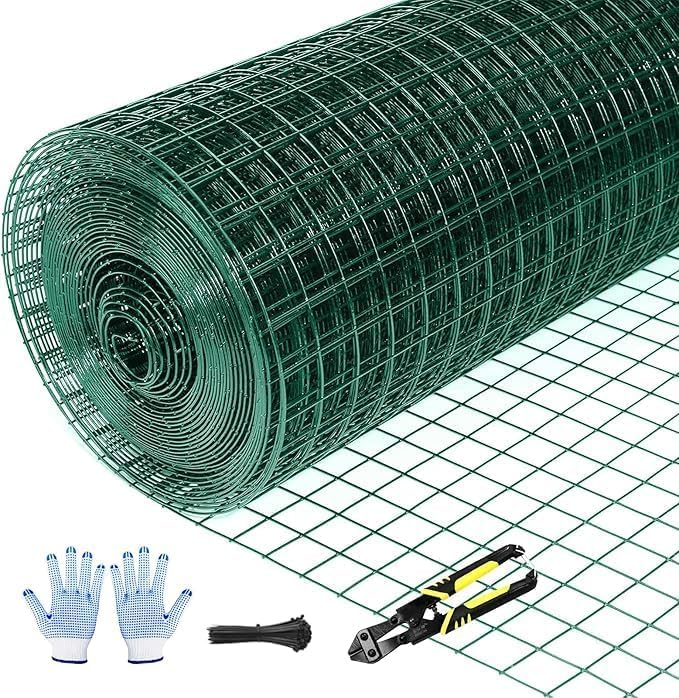 Tongmo Hardware Cloth, Chicken Wire Fencing, 19 Gauge Galvanized Wire & 1"x1" Mesh Size Welded Wire Roll Garden Fence, Poultry Netting for Rabbit/Duck/Chicken Coop (60" x 100')