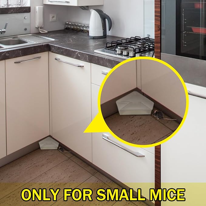 Qualirey 4 Pcs Mice Station with Key Triangle Mouse Station Lockable Reusable Bait Box, Enclosed Design for Indoor and Outdoor Use, Suitable for Small Mice (Translucent)