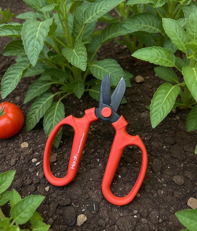 Garden Pruning Shears Scissors With Carbon Steel Blades 6.7 In, Amaryllis - Red