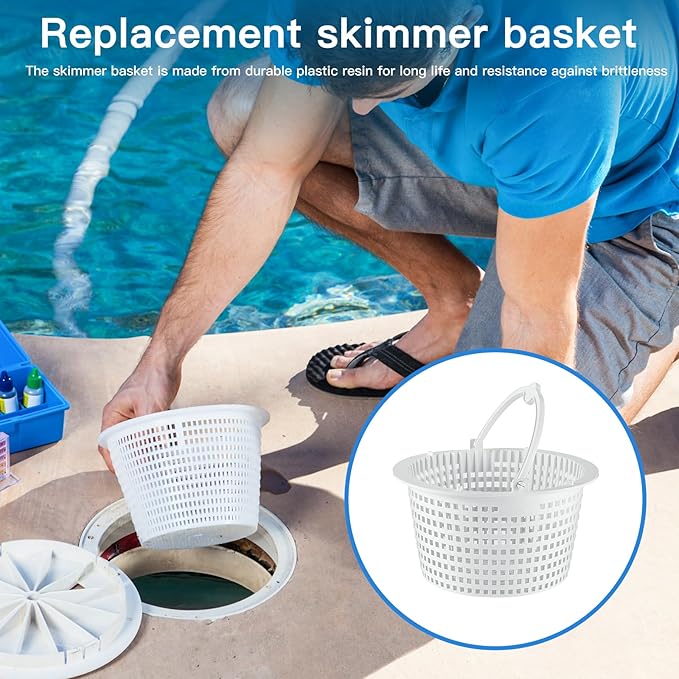 SPX1091C Skimmer Basket Compatible with Hayward Automatic Skimmers SP1091LX, SP1091WM, SP1091 WB736660 with Handle, Sturdy Pool Skimmer Basket, for Above Ground Pools