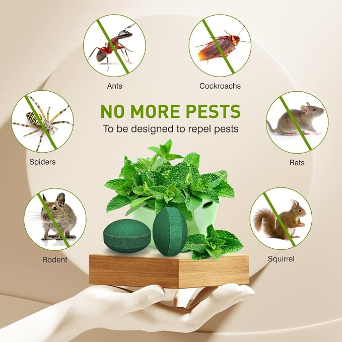 Squirrel Repellent, Peppermint Oil, 24 Pack, Green | For Outdoor, Garden & Indoor Use, Rodent, Mice, Squirrel, Rat Repeller, For Car Engines, 2026 New