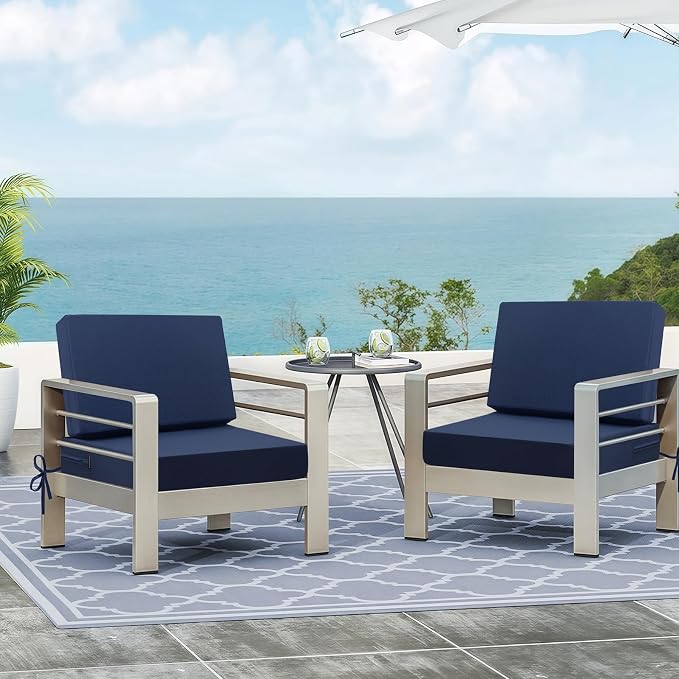 idee-home Outdoor Chair Cushions for Patio Furniture, Outdoor Seat Cushion | Waterproof Couch Hampton Bay Deep Seat Replacement Chair Cushions for Garden Backyard Deck 28.5 x 28.5