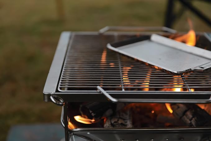 Campingmoon BBQ Grill Fire Pit Foldable Stainless Steel - Medium MT-035